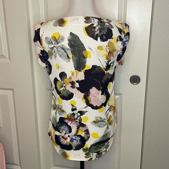 Rachel Rachel Roy Floral Short Sleeve Blouse size Small - Picture 4 of 10